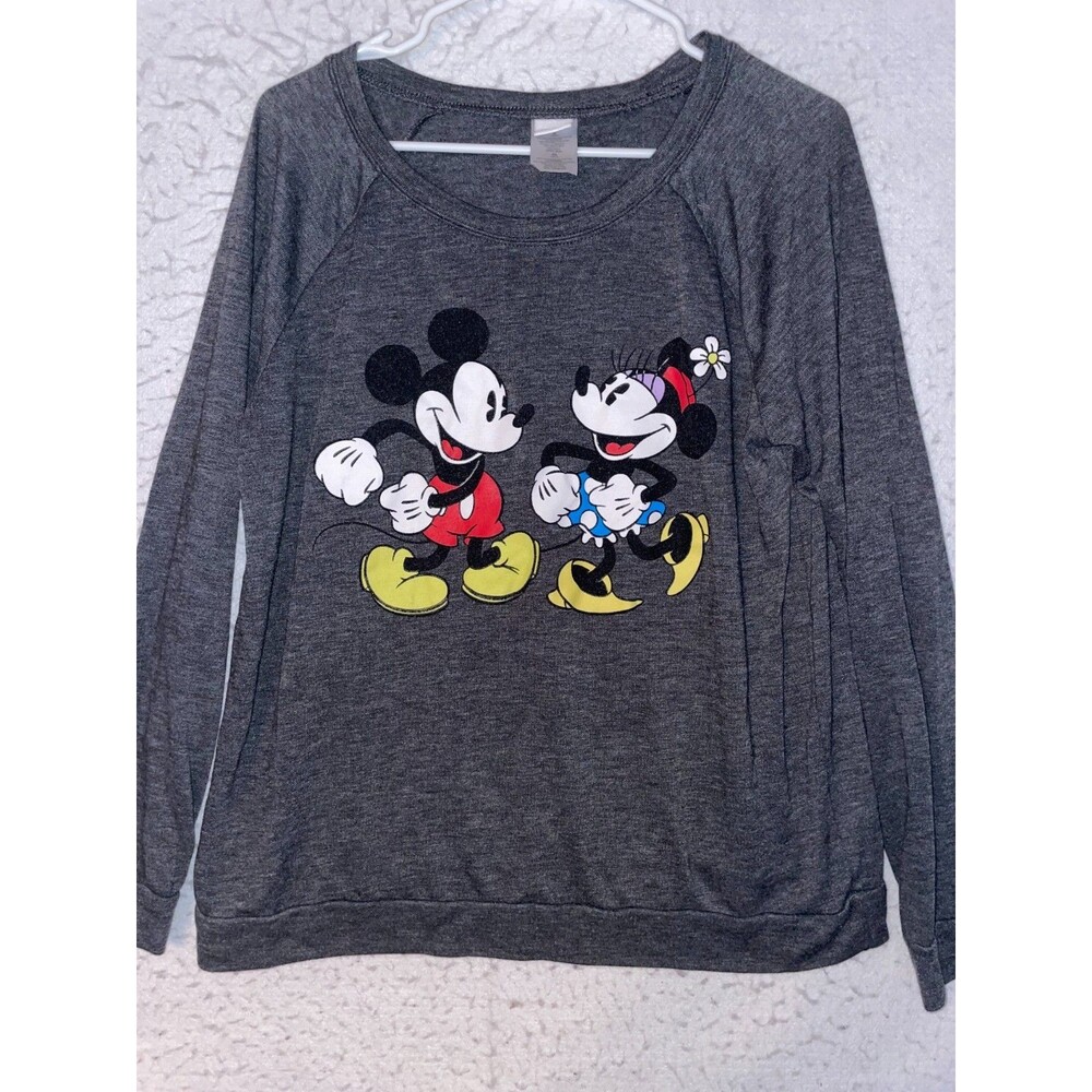 Disney Women's Crew Neck Long Sleeve XG 15-17 Pullover Minnie Mickey Mouse VTG